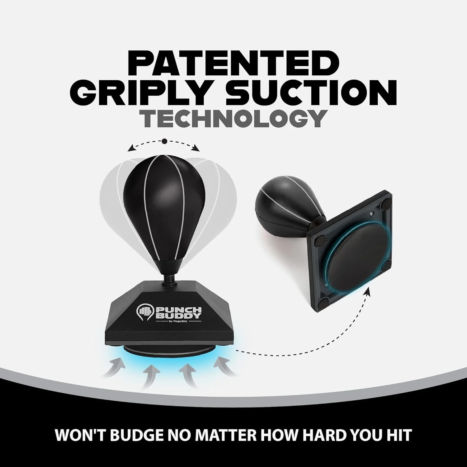 Punch Buddy Mini Desktop Punching Bag - Desk Fidget Toy for Stress Relief, Focus & Fun - Patented Suction Cup Base - Image 8