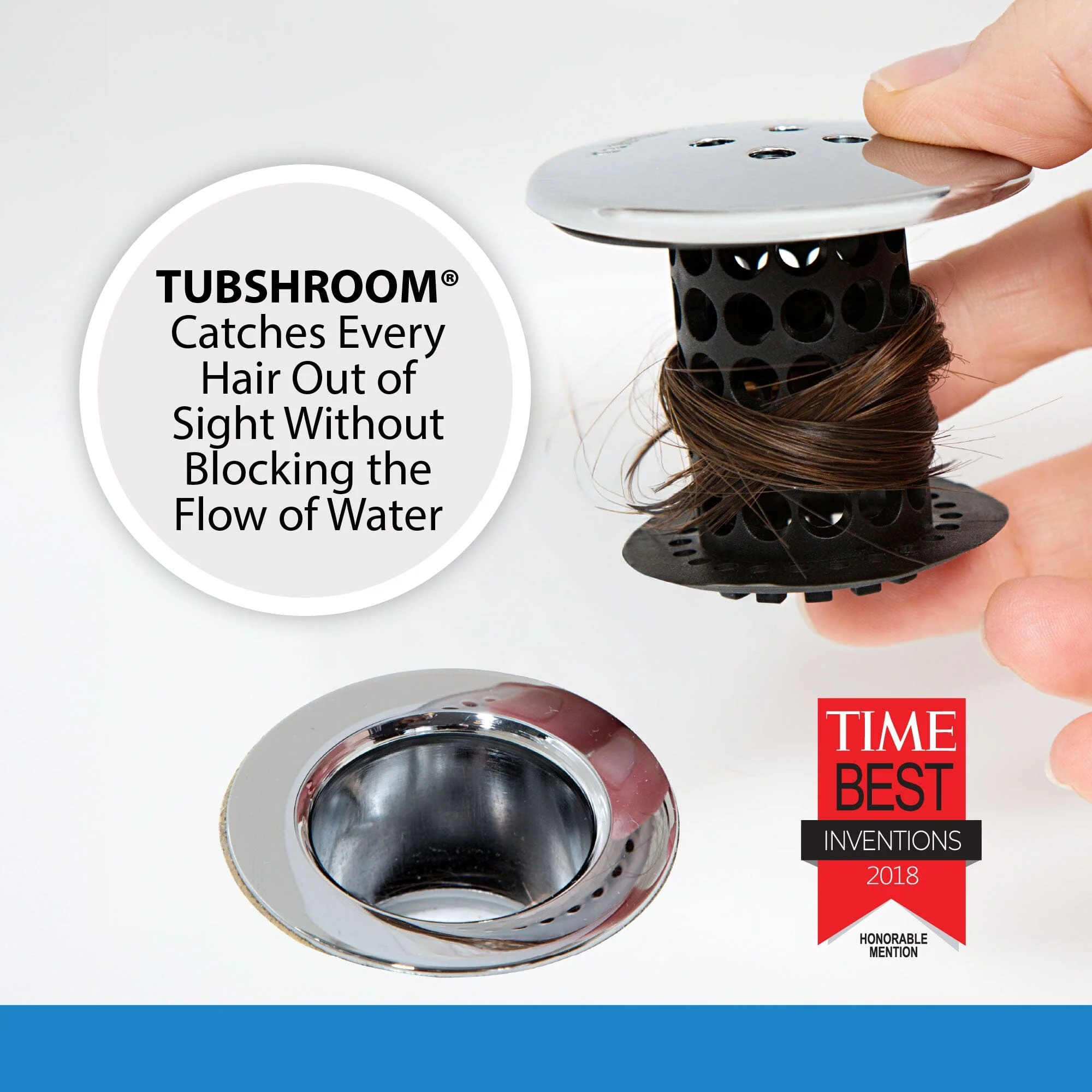 TubShroom® (Black Chrome) The Hair Catcher That Prevents Clogged Tub Drains - Image 8